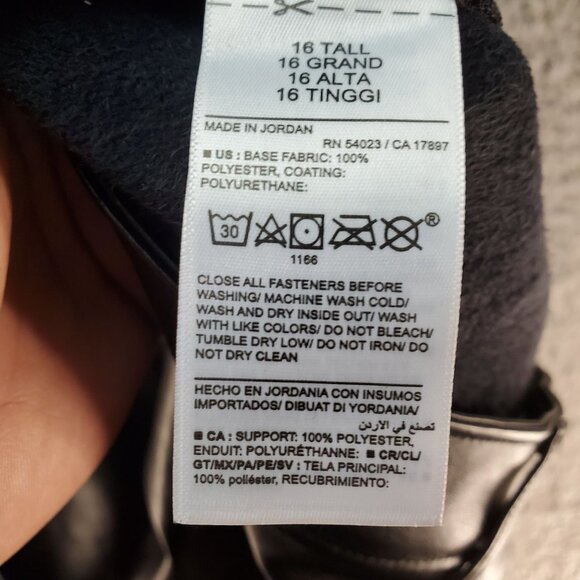 Old Navy Jeans Womens 16 Tall Black High-Rise Boot-Cut Faux Leather *NWT* - Picture 3 of 9